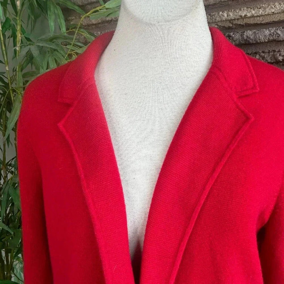 Talbots Red Wool Blend Open Drape Cardigan Sweater Size XL - Picture 4 of 7